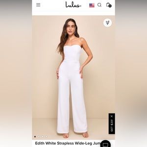 Lulus White Strapless Jumpsuit